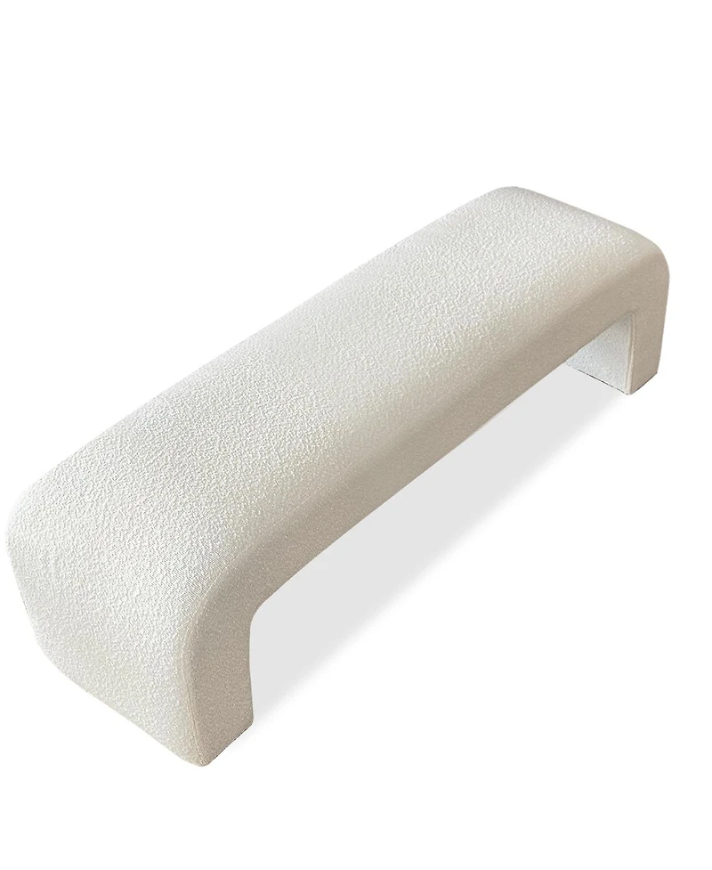 60" Boucle Look Large Bedroom Waterfall Upholstered Bench-Maison