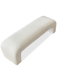 60" Boucle Look Large Bedroom Waterfall Upholstered Bench-Maison
