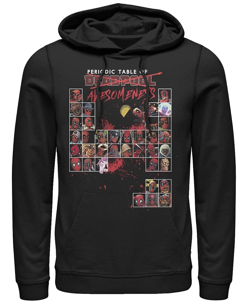 Fifth Sun Men's Deadpool Periodic Hoodie Fleece Pullover