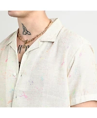 Men's Off-White Heathered Drawn Shirt