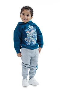 Jurassic World Boys Dinosaur Jurassic Park T-Rex Fleece Pullover Hoodie and Pants Outfit Set to