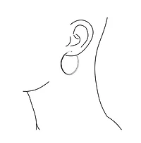 Bling Jewelry Pink White Black Cubic Zirconia Pave Cz Thin Inside Out Large Big Hoop Earrings Silver Rose Gold Plated 1.75 Inch Diameter