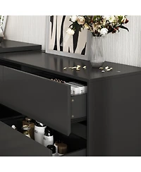 Homsee 6-Drawer L-Shaped Chest of Drawers with Rotatable Desktop