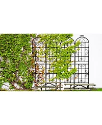 Slickblue 4-Pack Metal Garden Trellis – 86.7'' x 19.7'', Rustproof Black Trellis for Climbing Plants and Outdoor Flower Support