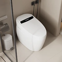 Lalahoo Smart Toilet Tankless Bidet Toilet, One Piece Auto Open Close Lid, Foot Sensor Heated Seat Warm Water Sprayer & Dryer, Remote and Knob Control