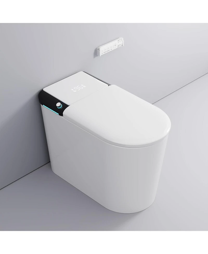 Lalahoo Luxury Smart Toilet with Built in Tank, Warm Water Sprayer and Dryer, Foot Sensor Operation, Built-in aromatherapy system, Heated Bidet Seat a