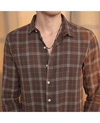Men's Chocolate Brown Tartan Plaid Shirt