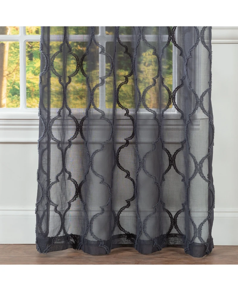 Chanasya Premium 2-Panel Faux Linen Shimmer Textured Sheer Curtain Panels