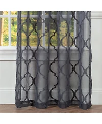 Chanasya Premium 2-Panel Faux Linen Shimmer Textured Sheer Curtain Panels