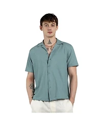 Men's Teal Green Micro Zig-Zag Shirt