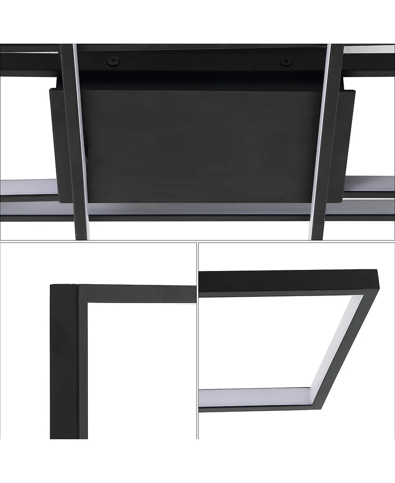 Jonathan Y Palco Contemporary Minimalist Metal Adjustable Dimmable Geometric Integrated Led Flush Mount