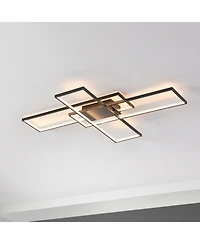 Jonathan Y Palco Contemporary Minimalist Metal Adjustable Dimmable Geometric Integrated Led Flush Mount