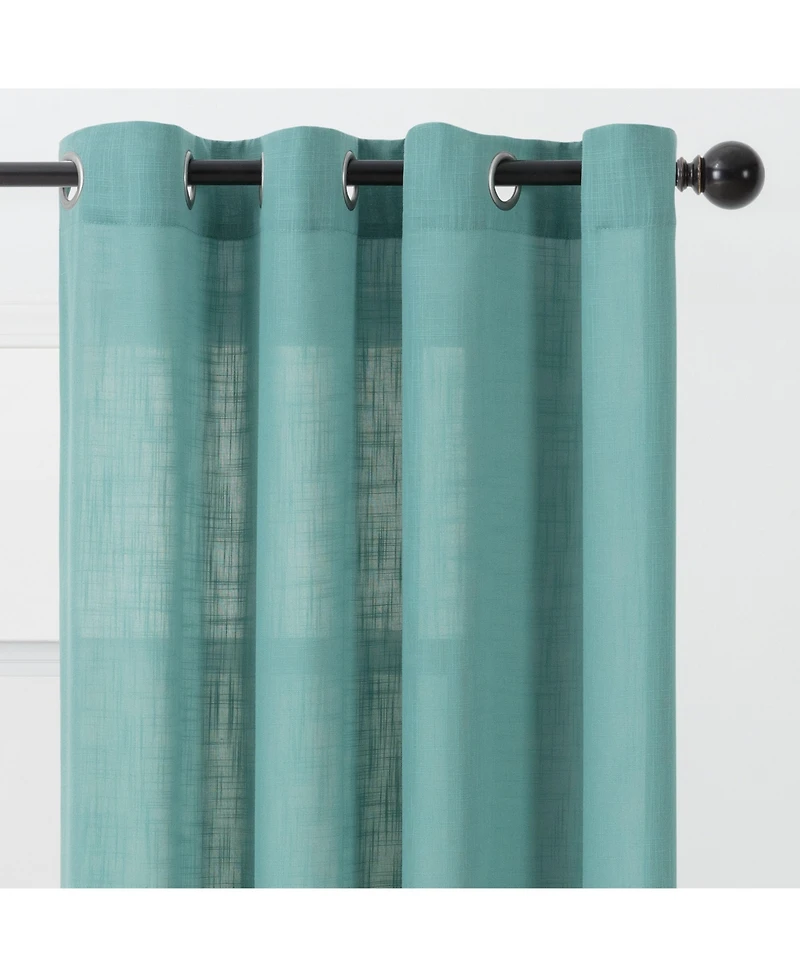 Chanasya Premium 2-Panel Soft Textured Semi Sheer Grommet Curtains for Window Living Room Bedroom Kitchen Office