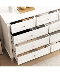 Homsee 9-Drawer Gray Wood Dresser Bedroom Storage Cabinet Modern Style