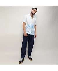 Men's Chalk White:Azure Blue Landscape Strokes Shirt