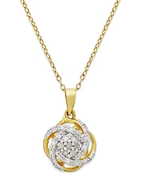 Diamond Love Knot 18" Pendant Necklace (1/10 ct. t.w.) 18k Gold-Plated Sterling Silver or