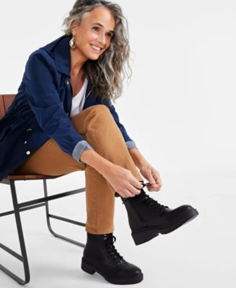 Style Co Womens Utility Jacket Henley Shirt High Rise Jeans Tote Boots Accessories Created For Macys
