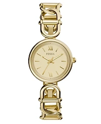 Fossil Women's Mini Carlie Three-Hand Rose Gold Stainless Steel Watch, 30mm