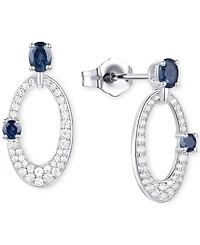 Ruby (5/8 ct. t.w.) & Diamond (1/3 Oval Doorknocker Drop Earrings 14k Gold (Also available Emerald Sapphire)