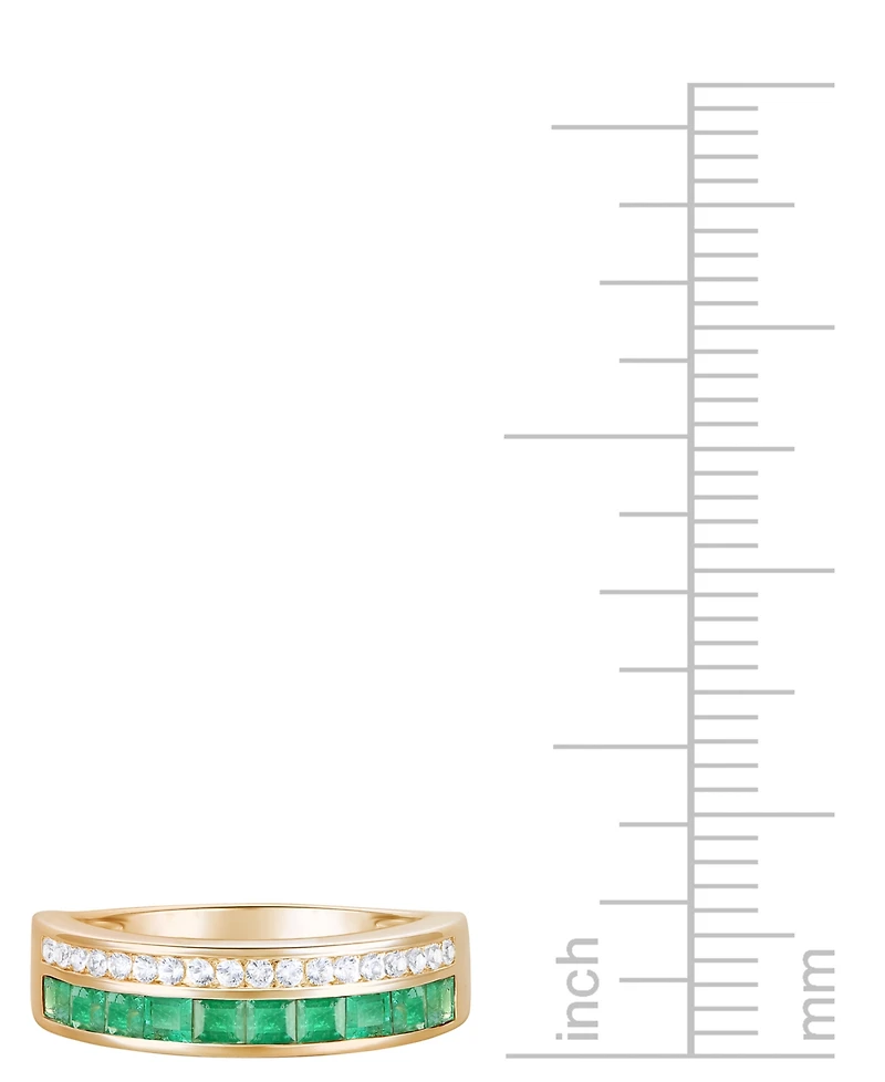 Emerald (7/8 ct. t.w.) & Diamond (1/5 ct. t.w.) Double Row Band in 14k Gold