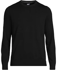 Lands' End Men's Fine Gauge Cotton Crew Neck Sweater