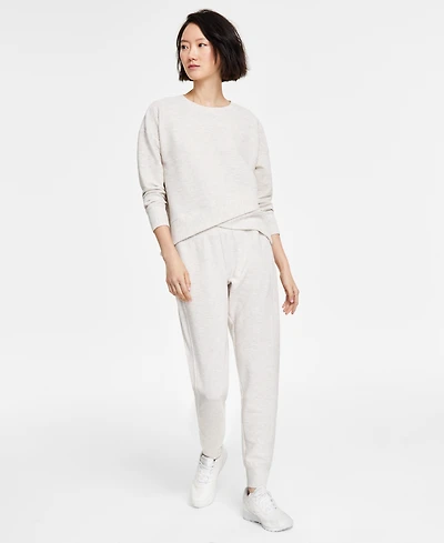 Id Ideology Women's Ottoman-Rib Jogger Pants, Created for Macy's