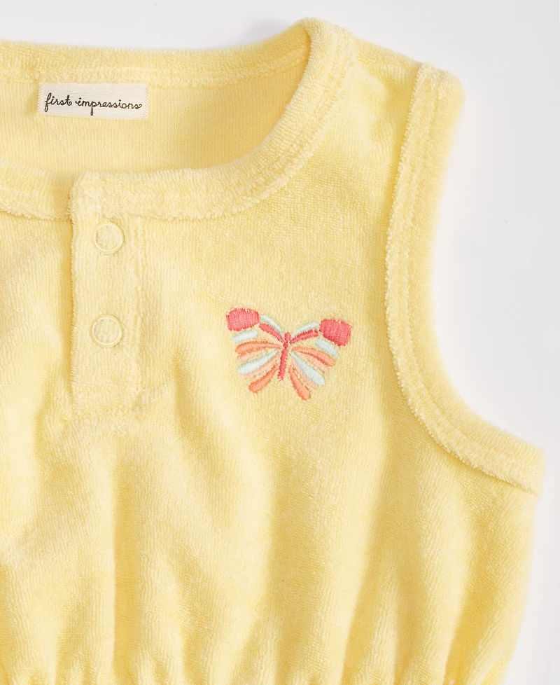 First Impressions Baby Girls Terry Cloth Embroidered Butterfly Sunsuit, Created for Macy's