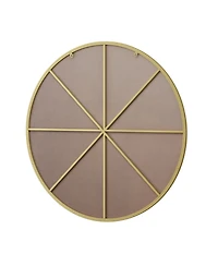 Slickblue 39-Inch Gold Circular Wall Mirror – Metal Framed Round Vanity Mirror for Bathroom, Living Room, or Bedroom Decor
