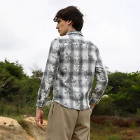 Men's Moon Grey Splash Check Shirt