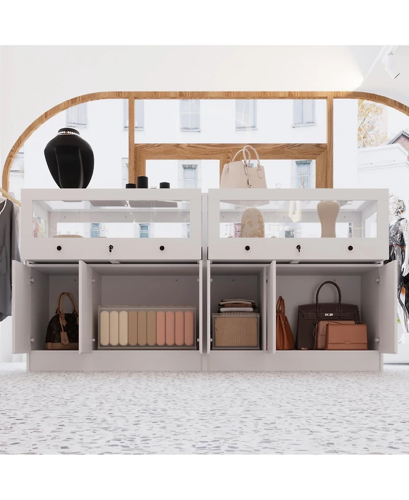 Homsee White Storage Cabinet Bedroom Dresser Armoire Island