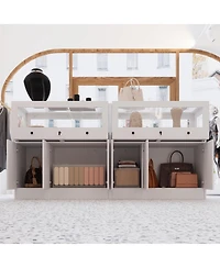 Homsee White Storage Cabinet Bedroom Dresser Armoire Island