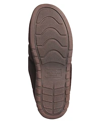 Weatherproof Men's Microsuede Puffer Clog with Tipped Shearling Faux Fur Lining Indoor-Outdoor Sole Slipper