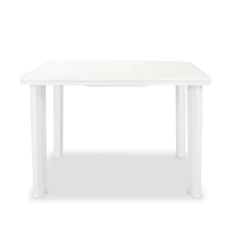 vidaXL Patio Table White 39.8"x26.8"x28.3" Plastic