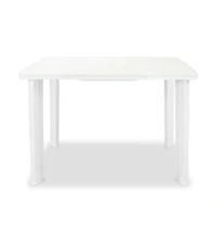 vidaXL Patio Table White 39.8"x26.8"x28.3" Plastic