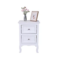 Slickblue 2pcs Country Style Two-Tier Night Tables Large Size