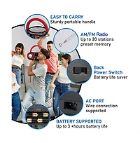 Pyle Portable Cd Player Boombox With Bluetooth, Am/Fm Radio & Usb, 50 Watt