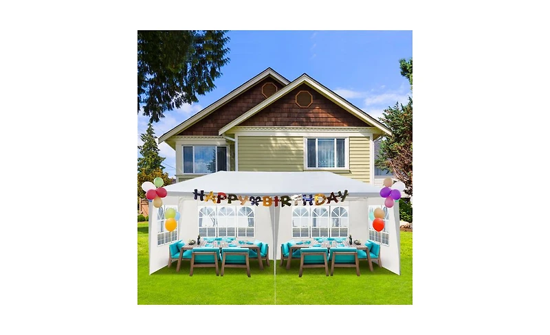 Slickblue Outdoor Party Tent with 4 Removable Sidewalls for Versatile Event Spaces