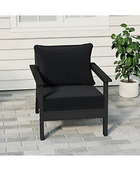 WestinTrends Outdoor Modern Hdpe Patio Club Chair with Deep Seat Cushions