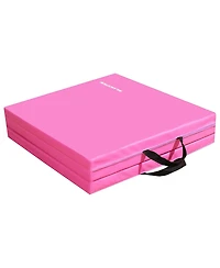 BalanceFrom Fitness GoGym 6'x2'x1.5" Folding 3 Panel Exercise Gym Mat, Pink