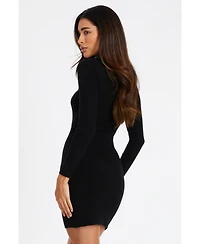 Quiz Women's Diamante Stud Roll Neck Dress