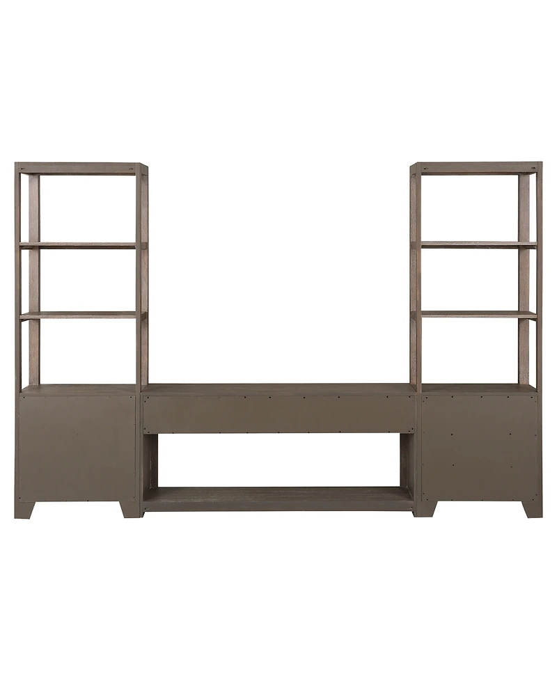 Portmore 60" Wood 3PC Tv Console Set (60" Console, 2 Piers)
