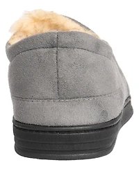 Weatherproof Men's Microsuede Twin Gore Clog with Faux Fur Lining and Indoor-Outdoor Sole Slipper