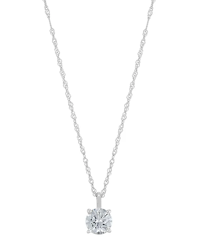 Diamond Solitaire 18" Pendant Necklace (1/2 ct. t.w.) 14k Gold