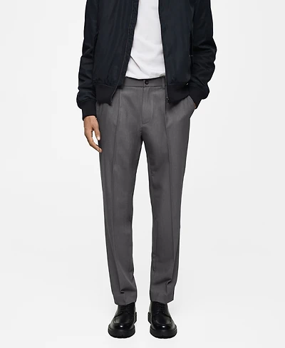 Mango Men's Pleated Flowy Pants