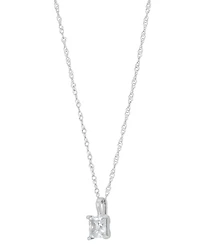 Diamond Princess Solitaire 18" Pendant Necklace (3/8 ct. t.w.) 14k Gold