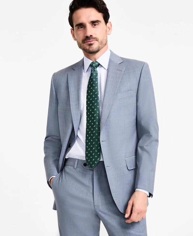 B by Brooks Brothers Men's Wool-Blend Stretch Classic-Fit Suit Separates Jacket