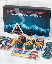 Dm Snacks 12 Days of Winter Wonder Savory Meat Sticks Nut Medley Advent Calendar, 12 Piece