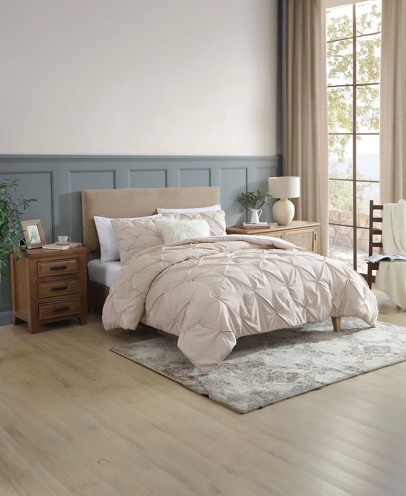 Swift Home Classic Stripes Pintuck -Pc. Comforter Set