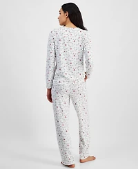 Charter Club Women's 2-Pc. Printed Long-Sleeve Packaged Pajamas Set, Created for Macy's