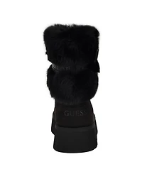 Guess Women's Denla Cold Weather Faux Fur Cozy Booties